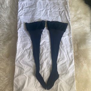 Thigh-hi Sheer Stockings with Peacock Feather Banding